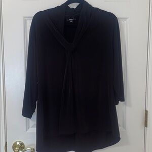 Premise Black Blouse with Knot Detail 2X